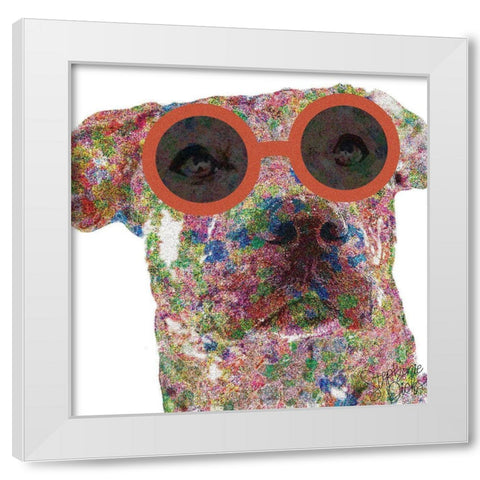 Hound White Modern Wood Framed Art Print by Dicks, Stephanie