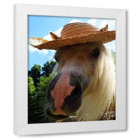 Mini Horse V White Modern Wood Framed Art Print by Dicks, Stephanie