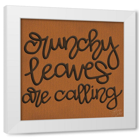 Crunchy Leaves White Modern Wood Framed Art Print by Dicks, Stephanie