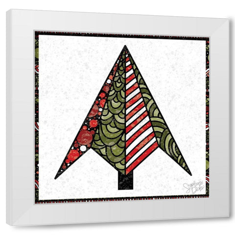 Christmas Tree White Modern Wood Framed Art Print by Dicks, Stephanie