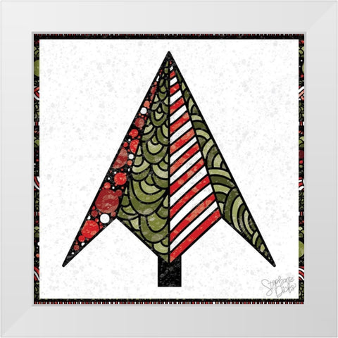 Christmas Tree White Modern Wood Framed Art Print by Dicks, Stephanie