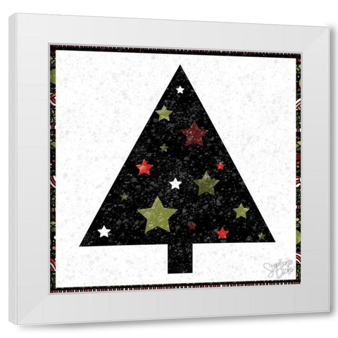 Christmas Tree II White Modern Wood Framed Art Print by Dicks, Stephanie