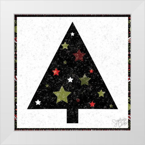 Christmas Tree II White Modern Wood Framed Art Print by Dicks, Stephanie