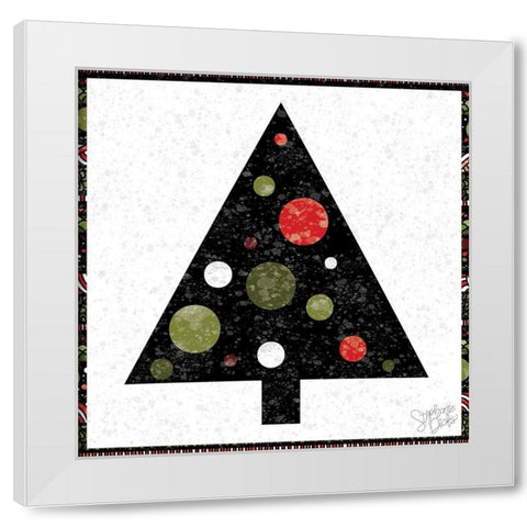 Christmas Tree IV White Modern Wood Framed Art Print by Dicks, Stephanie