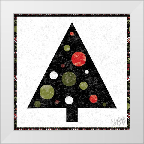 Christmas Tree IV White Modern Wood Framed Art Print by Dicks, Stephanie