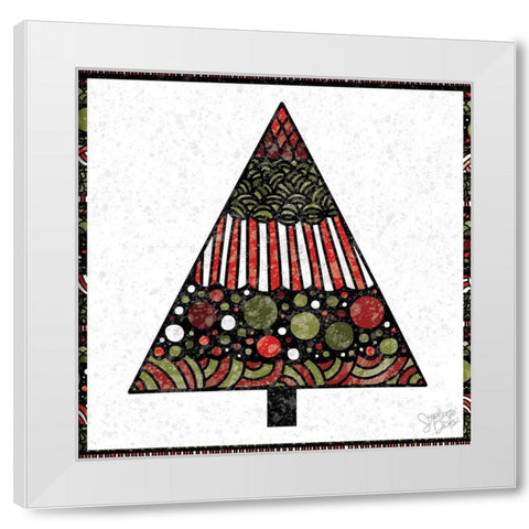 Christmas Tree V White Modern Wood Framed Art Print by Dicks, Stephanie