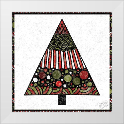 Christmas Tree V White Modern Wood Framed Art Print by Dicks, Stephanie