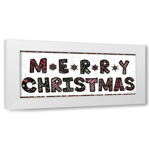 Merry Christmas White Modern Wood Framed Art Print by Dicks, Stephanie