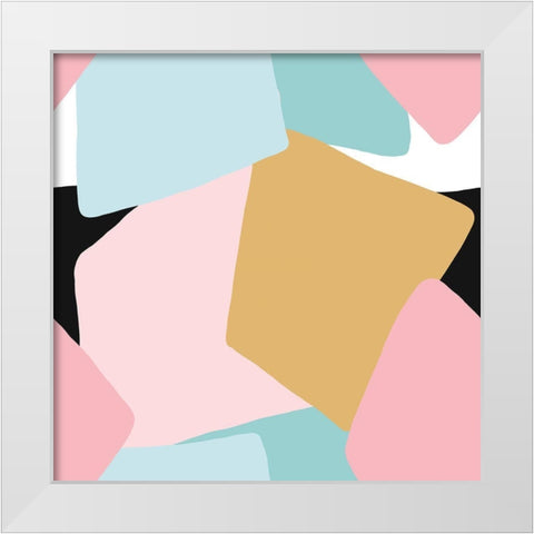 Geometric White Modern Wood Framed Art Print by Dicks, Stephanie