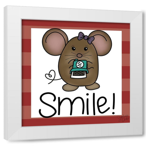 Smile! White Modern Wood Framed Art Print by Dicks, Stephanie