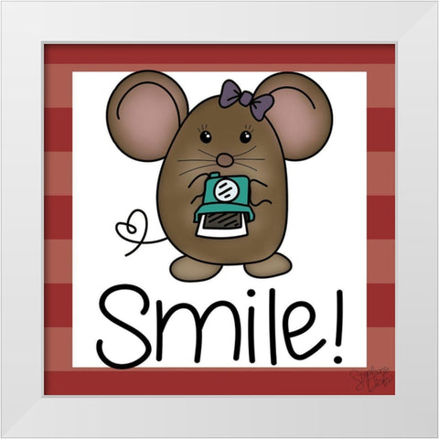 Smile! White Modern Wood Framed Art Print by Dicks, Stephanie
