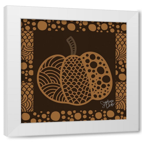 Pumpkin I White Modern Wood Framed Art Print by Dicks, Stephanie