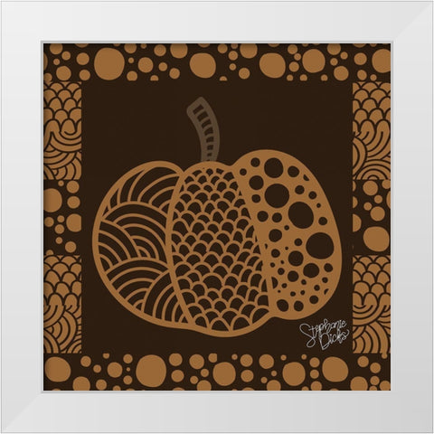 Pumpkin I White Modern Wood Framed Art Print by Dicks, Stephanie