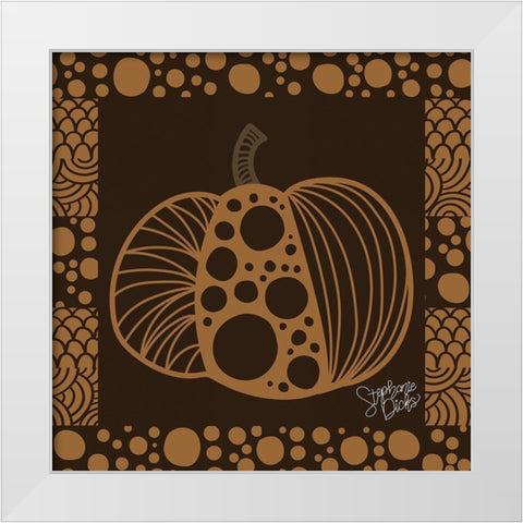 Pumpkin II White Modern Wood Framed Art Print by Dicks, Stephanie