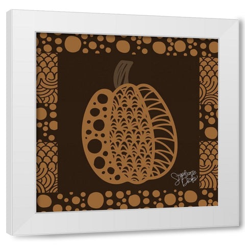Pumpkin III White Modern Wood Framed Art Print by Dicks, Stephanie