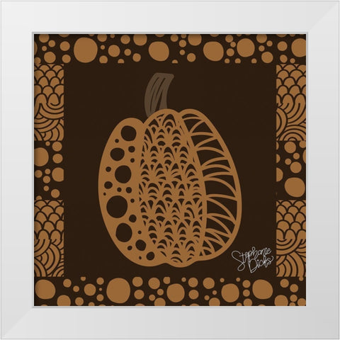 Pumpkin III White Modern Wood Framed Art Print by Dicks, Stephanie