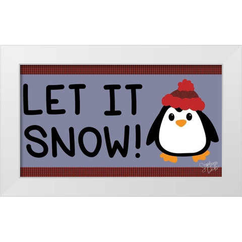 Let It Snow White Modern Wood Framed Art Print by Dicks, Stephanie