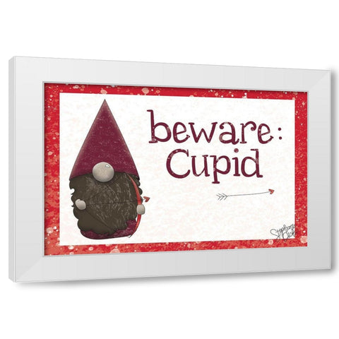 Cupid White Modern Wood Framed Art Print by Dicks, Stephanie