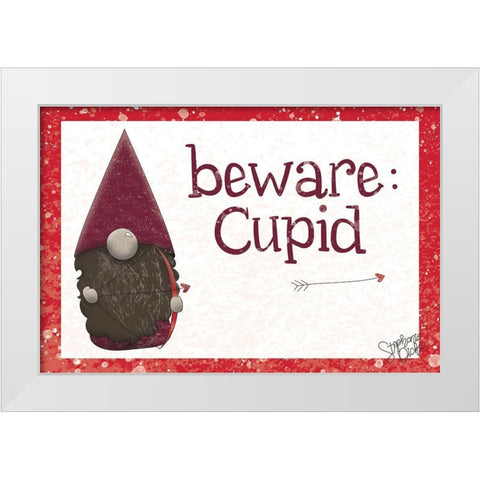 Cupid White Modern Wood Framed Art Print by Dicks, Stephanie