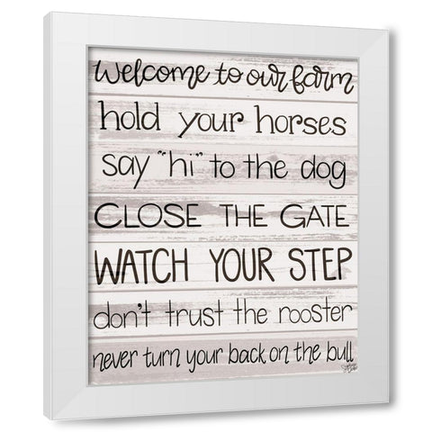 Welcome White Modern Wood Framed Art Print by Dicks, Stephanie