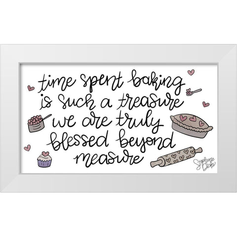 Blessed Beyond Measure White Modern Wood Framed Art Print by Dicks, Stephanie