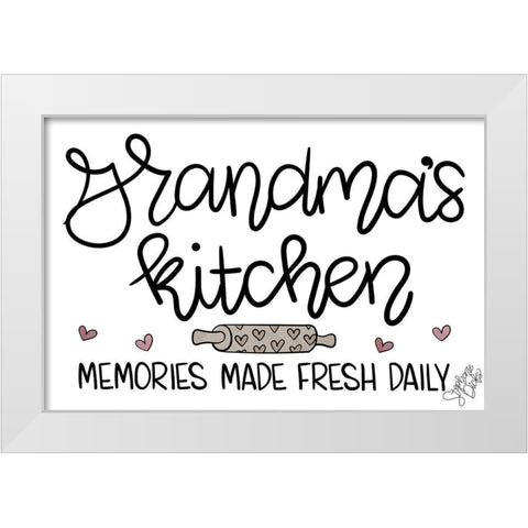 Grandmas Kitchen White Modern Wood Framed Art Print by Dicks, Stephanie