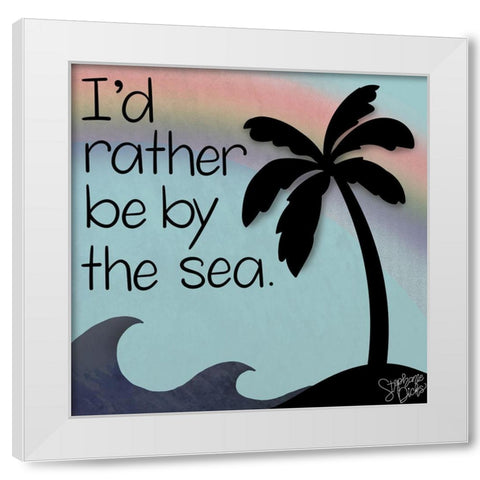 By the Sea White Modern Wood Framed Art Print by Dicks, Stephanie