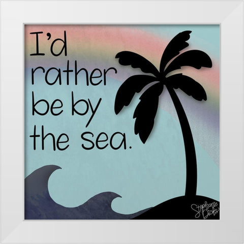 By the Sea White Modern Wood Framed Art Print by Dicks, Stephanie