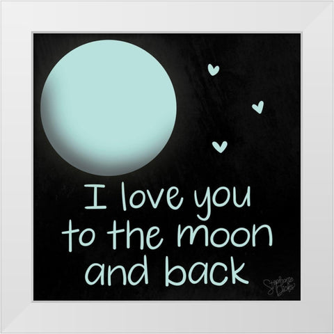 To the Moon White Modern Wood Framed Art Print by Dicks, Stephanie