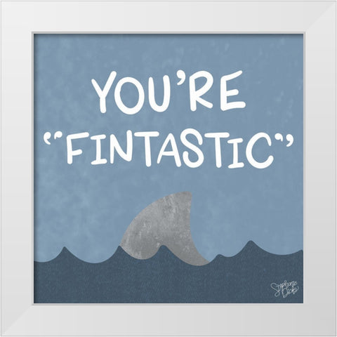 Fintastic White Modern Wood Framed Art Print by Dicks, Stephanie