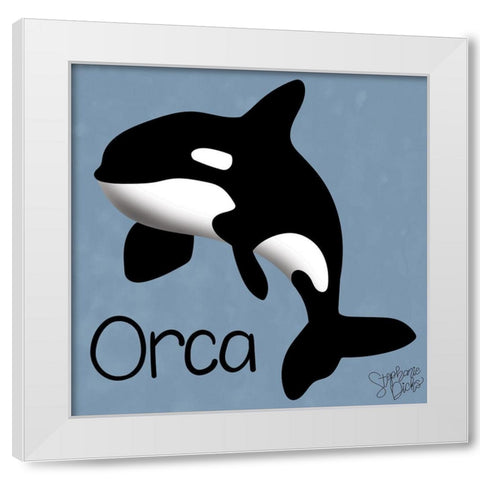 Orca White Modern Wood Framed Art Print by Dicks, Stephanie