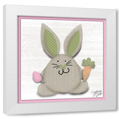 Bunny White Modern Wood Framed Art Print by Dicks, Stephanie