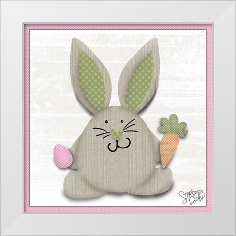 Bunny White Modern Wood Framed Art Print by Dicks, Stephanie