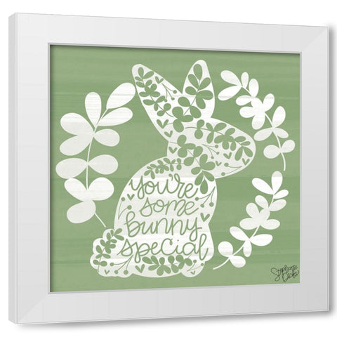 Special Bunny White Modern Wood Framed Art Print by Dicks, Stephanie