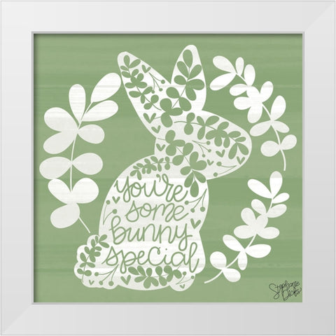 Special Bunny White Modern Wood Framed Art Print by Dicks, Stephanie