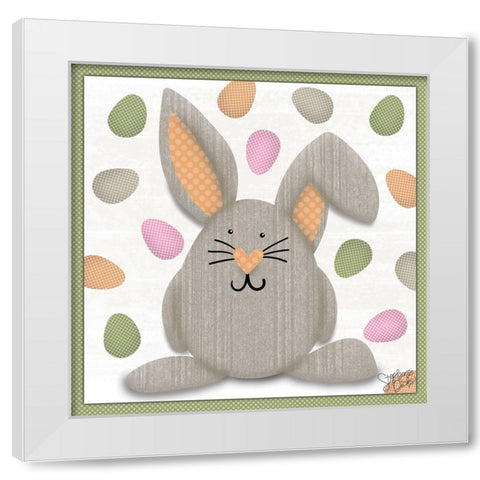 Easter Bunny White Modern Wood Framed Art Print by Dicks, Stephanie
