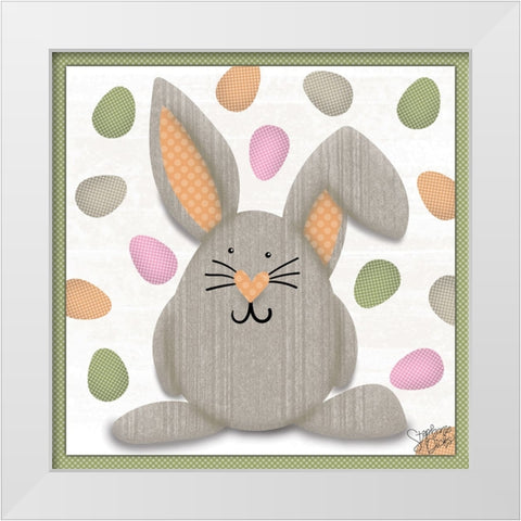 Easter Bunny White Modern Wood Framed Art Print by Dicks, Stephanie