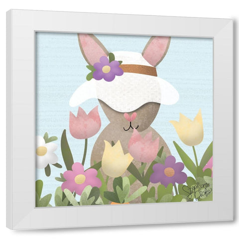 Easter Bunny II White Modern Wood Framed Art Print by Dicks, Stephanie