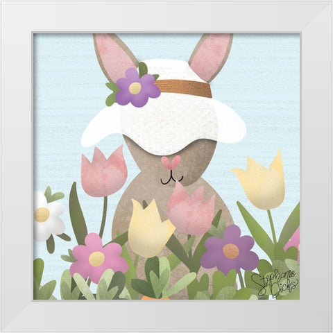 Easter Bunny II White Modern Wood Framed Art Print by Dicks, Stephanie