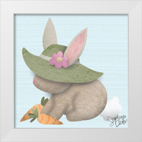 Easter Bunny II White Modern Wood Framed Art Print by Dicks, Stephanie