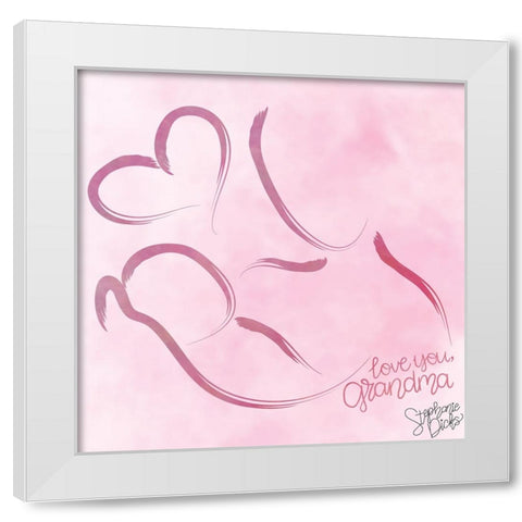 Grandma Love White Modern Wood Framed Art Print by Dicks, Stephanie