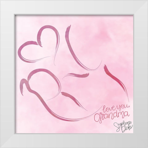 Grandma Love White Modern Wood Framed Art Print by Dicks, Stephanie