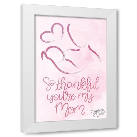 Mom White Modern Wood Framed Art Print by Dicks, Stephanie