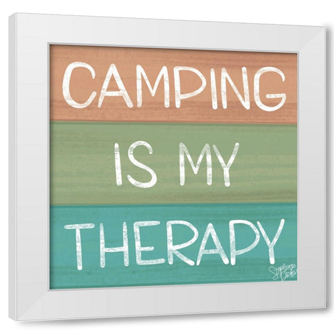 Camp Therapy White Modern Wood Framed Art Print by Dicks, Stephanie