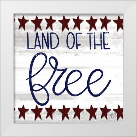Land of the Free White Modern Wood Framed Art Print by Dicks, Stephanie