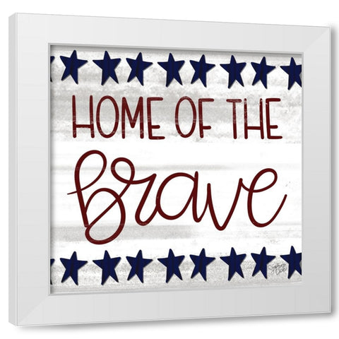 Home of the Brave White Modern Wood Framed Art Print by Dicks, Stephanie