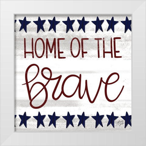 Home of the Brave White Modern Wood Framed Art Print by Dicks, Stephanie
