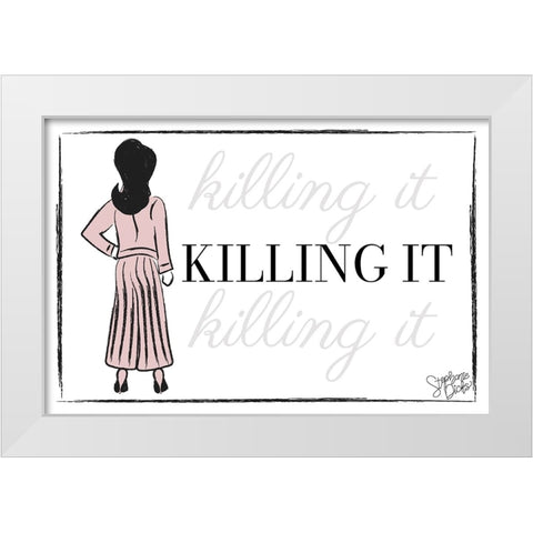 Killing It White Modern Wood Framed Art Print by Dicks, Stephanie