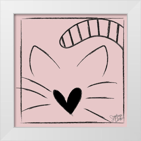 Kitten White Modern Wood Framed Art Print by Dicks, Stephanie