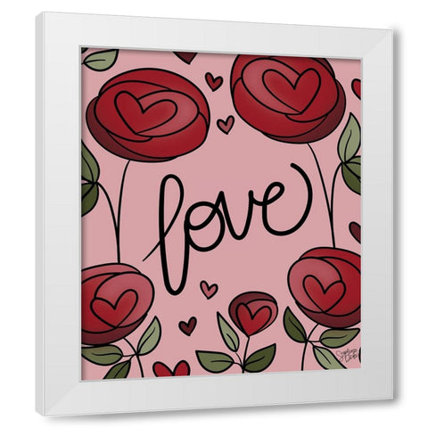 Love White Modern Wood Framed Art Print by Dicks, Stephanie